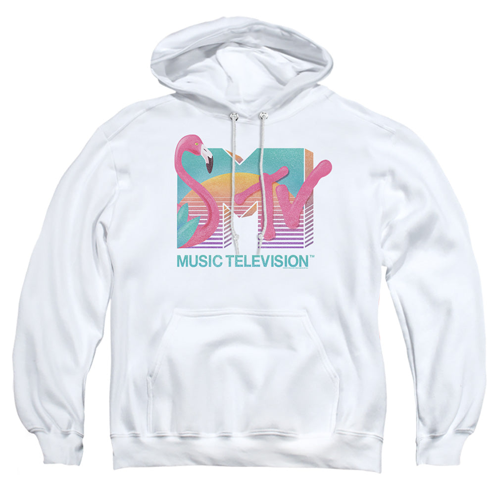 Mtv Flamingo Logo Mens Hoodie White