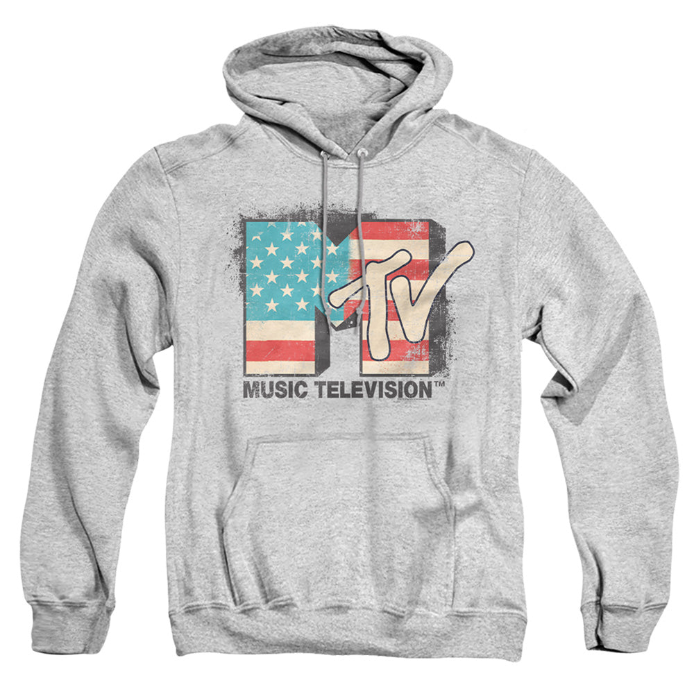 Mtv American Logo Mens Hoodie Athletic Heather