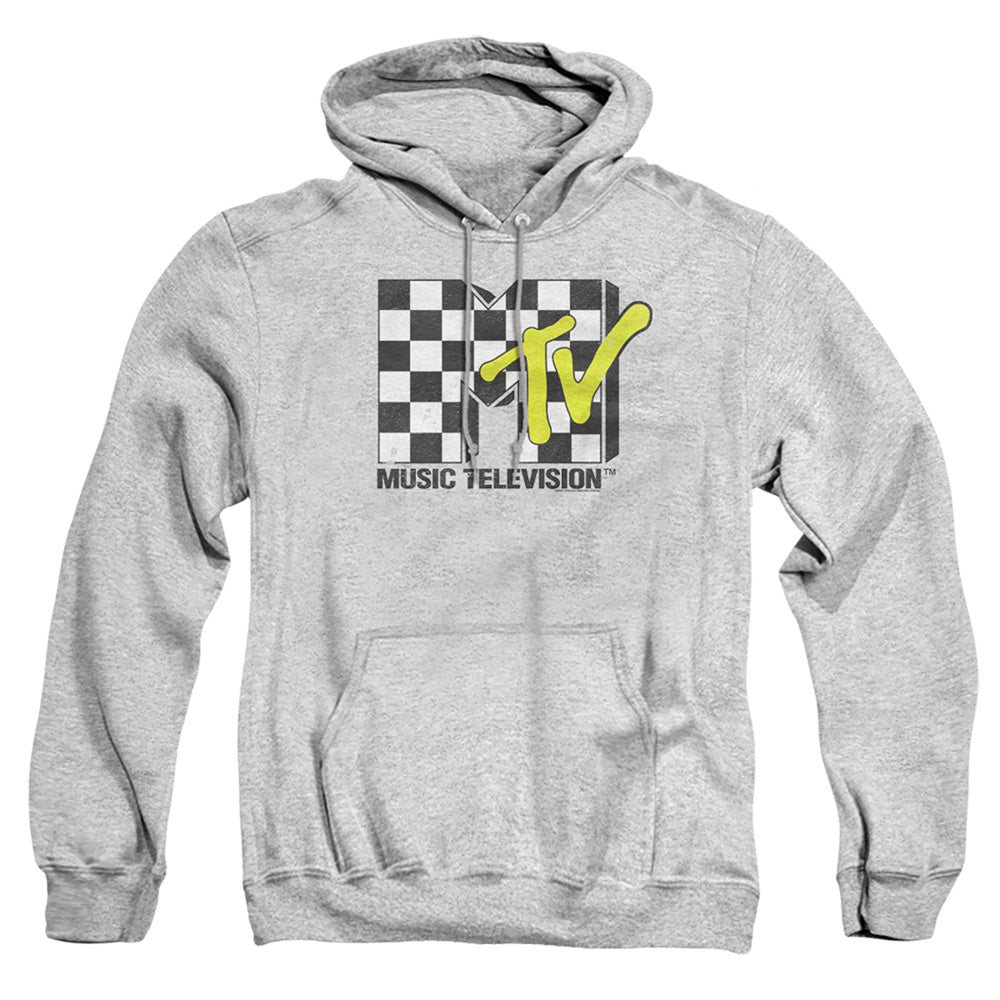 Mtv Checker Board Logo Mens Hoodie Athletic Heather