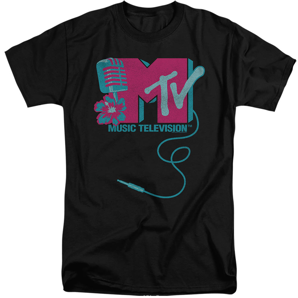 Mtv Microphone Logo Mens Tall T Shirt Black Officially Licensed