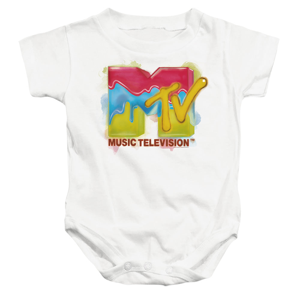 Mtv Melted Ice Cream Logo Infant Baby Snapsuit White Officially Licensed