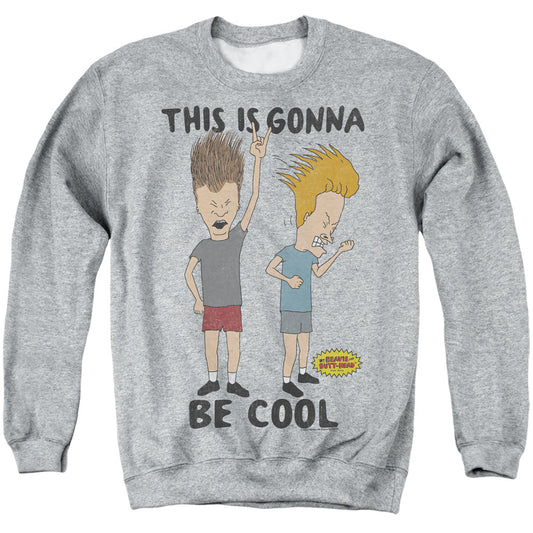 Beavis And Butthead Gonna Be Cool Mens Crewneck Sweatshirt Athletic Heather Officially Licensed