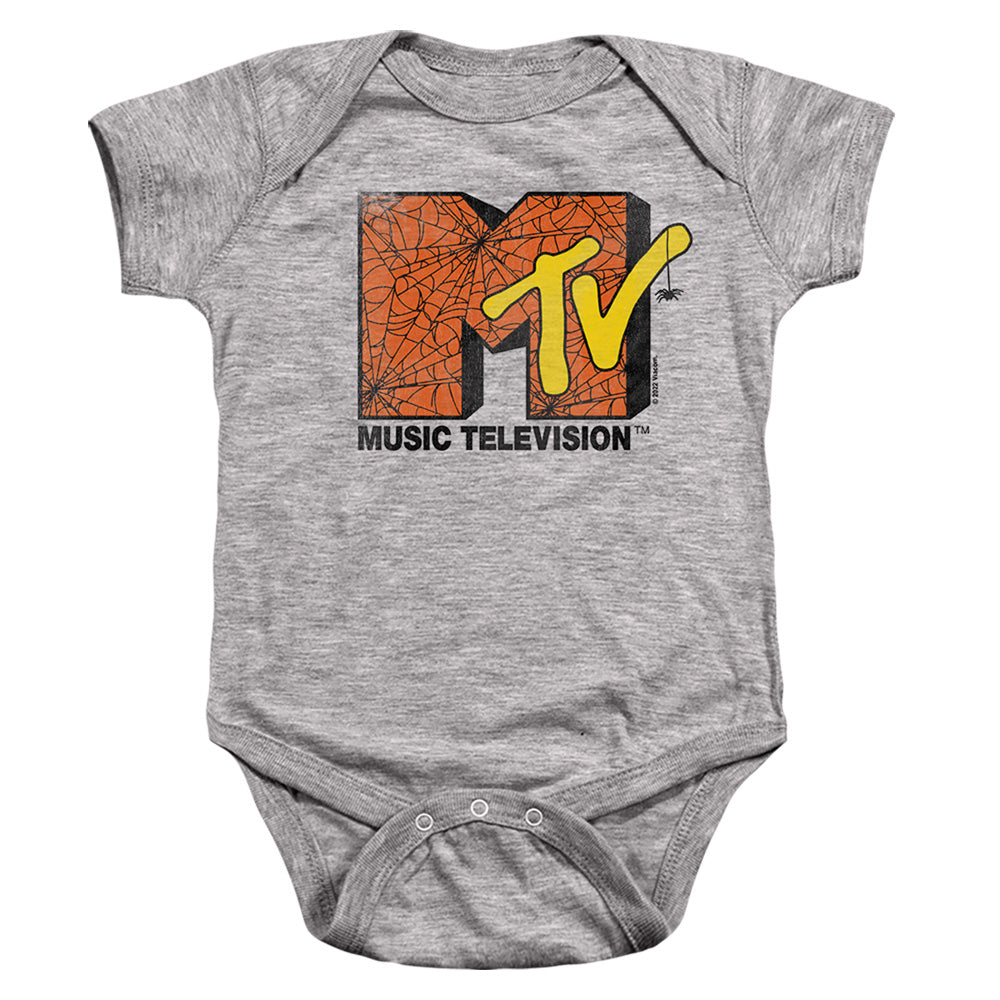 Mtv Spider Webs Logo Infant Baby Snapsuit Athletic Heather Officially Licensed
