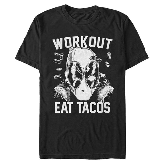 Marvel Workout Eat Tacos Mens T Shirt