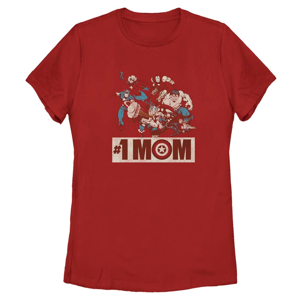 Marvel Distressed #1 Mom Womens T Shirt