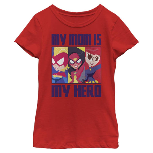 Marvel My Mom Is My Hero Cartoon Heroes Girls Kids T Shirt