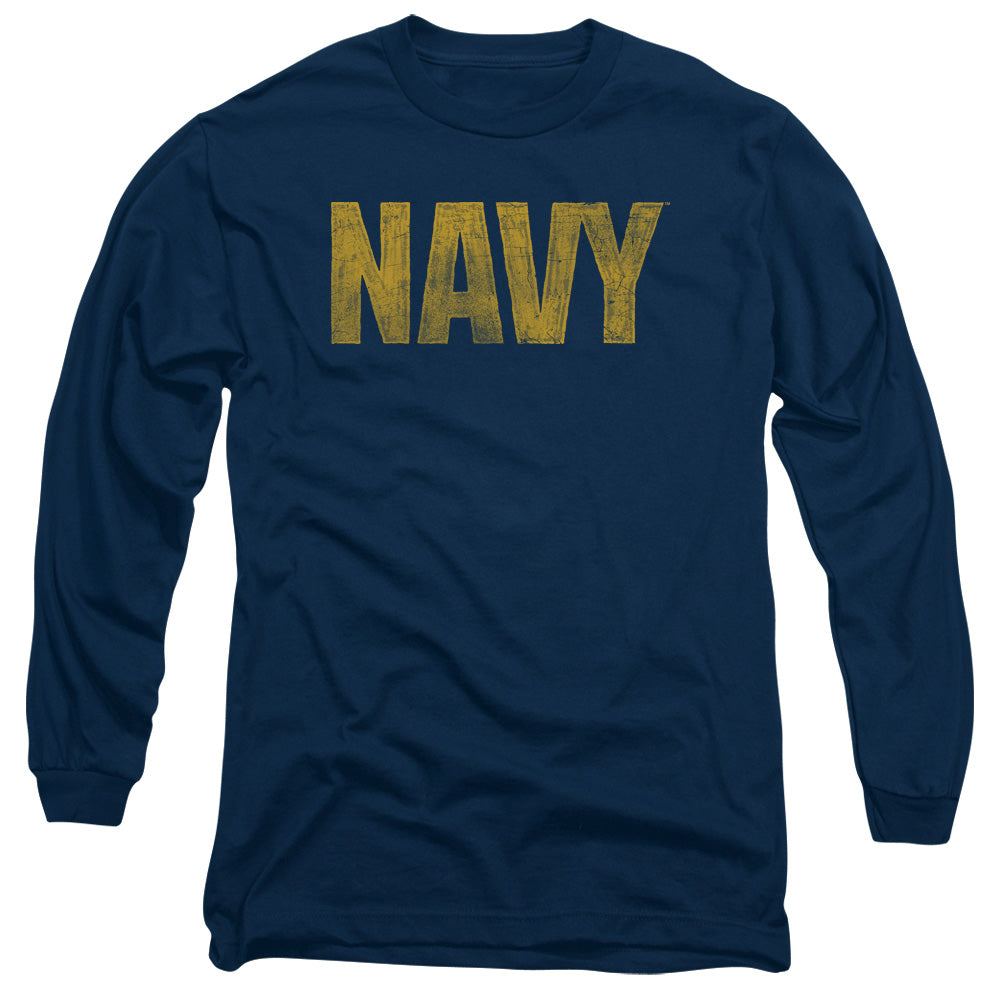 Navy Logo Mens Long Sleeve Shirt Navy Officially Licensed
