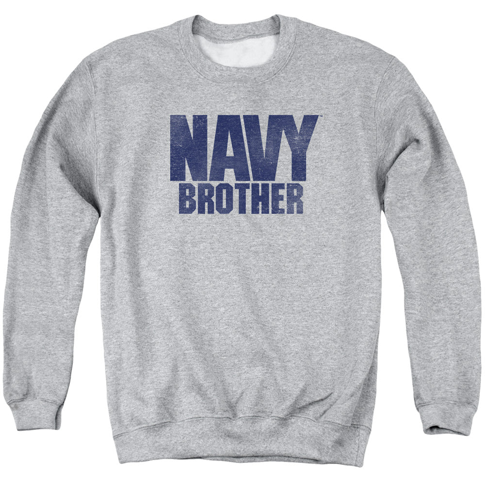 Navy Brother Mens Crewneck Sweatshirt Athletic Heather Officially Licensed
