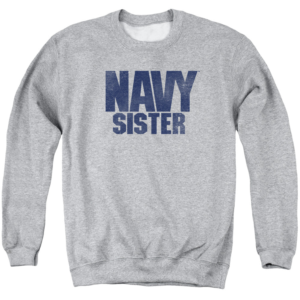 Navy Sister Mens Crewneck Sweatshirt Athletic Heather Officially Licensed