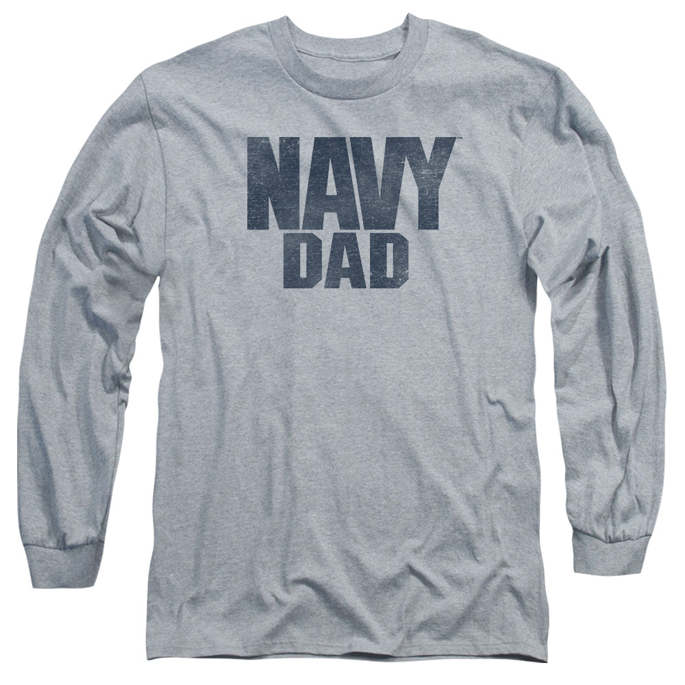 Navy Navy Dad Mens Long Sleeve Shirt Athletic Heather Officially Licensed