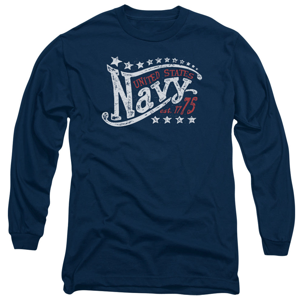 Navy Stars Mens Long Sleeve Shirt Navy Officially Licensed