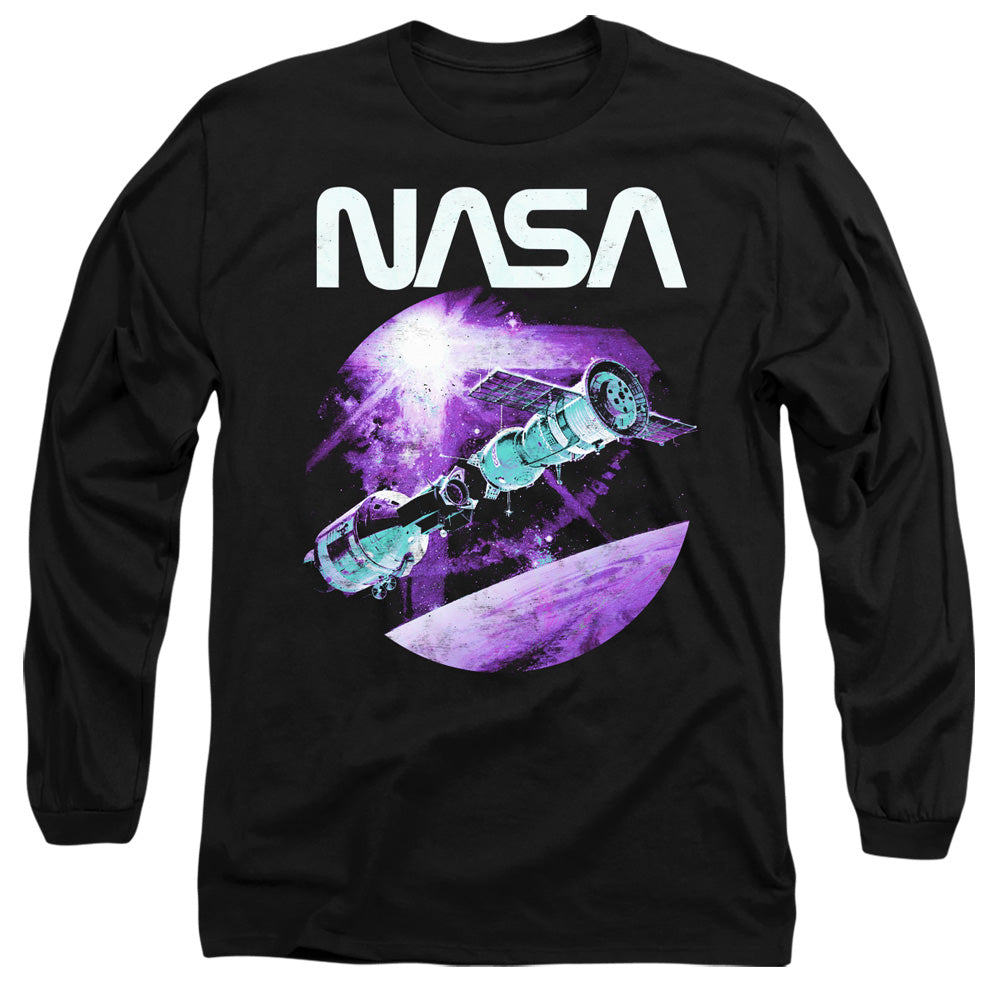 Nasa Come Together Mens Long Sleeve Shirt Black Officially Licensed