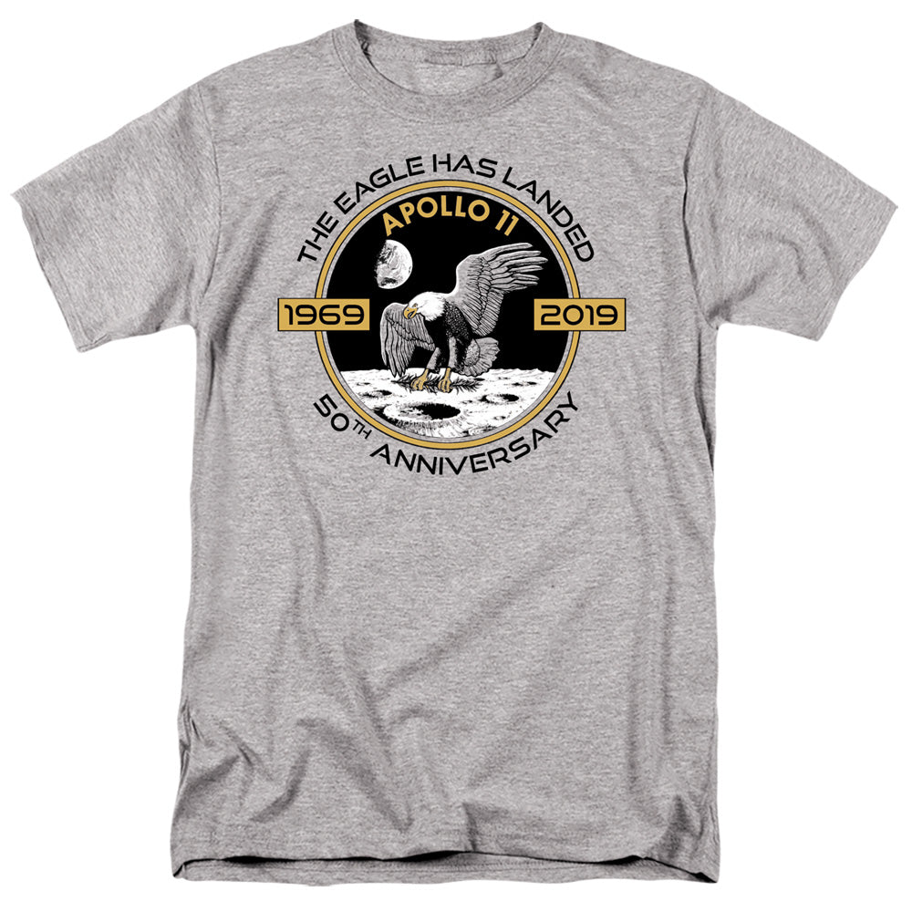 Nasa Apollo Circle 50Th Mens T Shirt Athletic Heather Officially Licensed