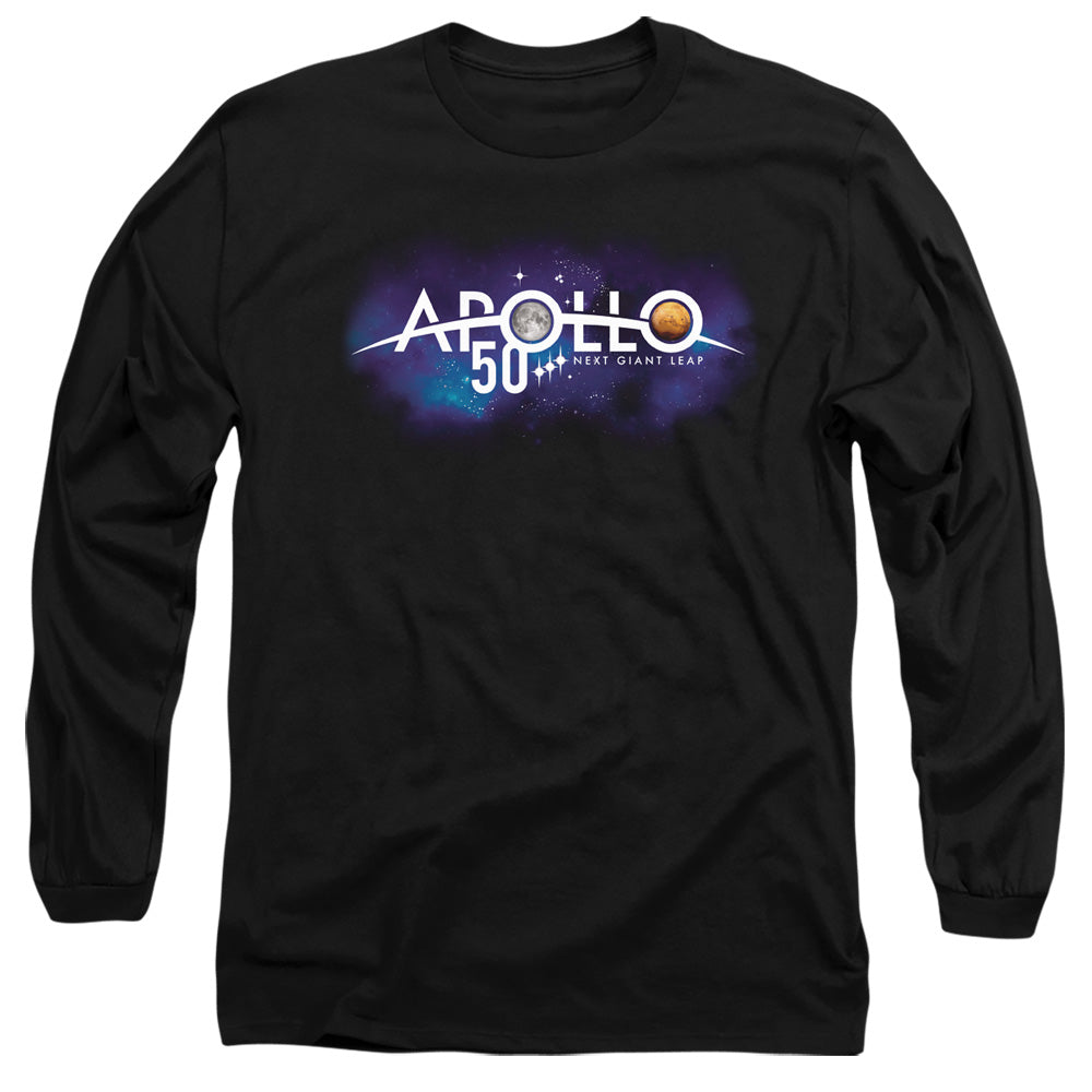 Nasa Next Giant Leap Mens Long Sleeve Shirt Black Officially Licensed