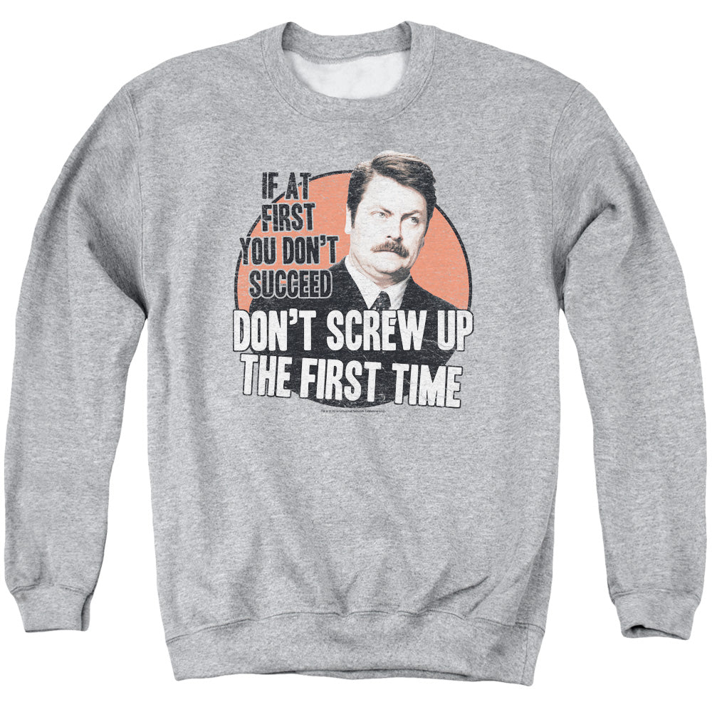 Parks And Rec Dont Screw Up Mens Crewneck Sweatshirt Athletic Heather