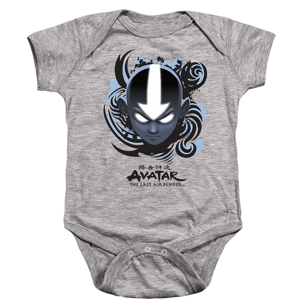 Avatar The Last Airbender Airbender Blue And Black Kanji Infant Baby Snapsuit Athletic Heather Officially Licensed