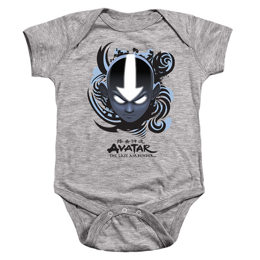 Avatar The Last Airbender Airbender Blue And Black Kanji Infant Baby Snapsuit Athletic Heather Officially Licensed