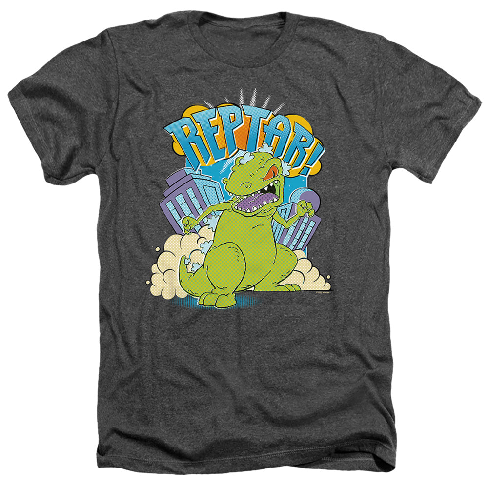 Rugrats Reptar Stomp Heather Mens T Shirt Charcoal Officially Licensed