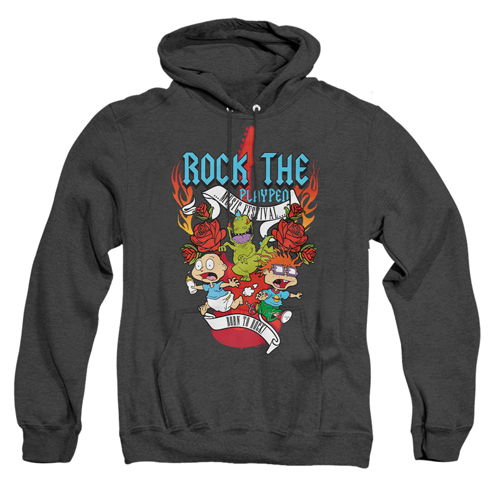 Rugrats Rock The Playpen Music Festival Mens Heather Hoodie Black Officially Licensed