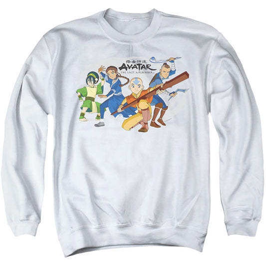 Avatar The Last Airbender Avatars Group Mens Crewneck Sweatshirt White