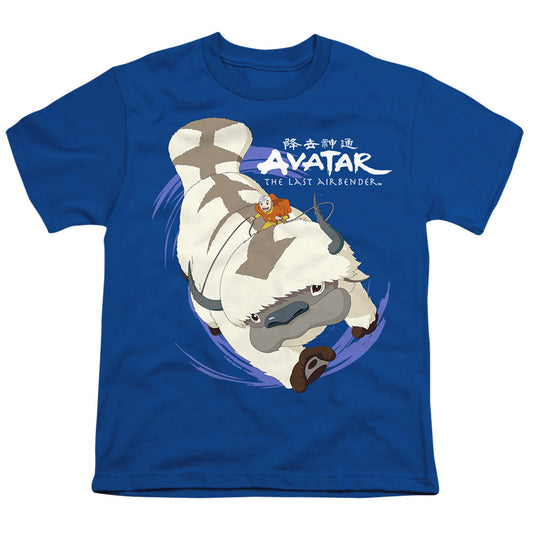 Avatar The Last Airbender Appa In Flight Kids Youth T Shirt Royal Blue Officially Licensed