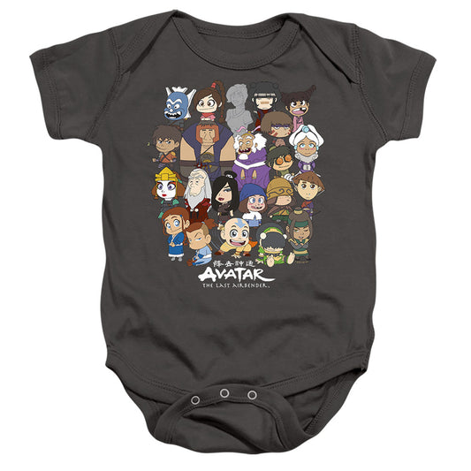 Avatar The Last Airbender Chibi Group Infant Baby Snapsuit Charcoal Officially Licensed