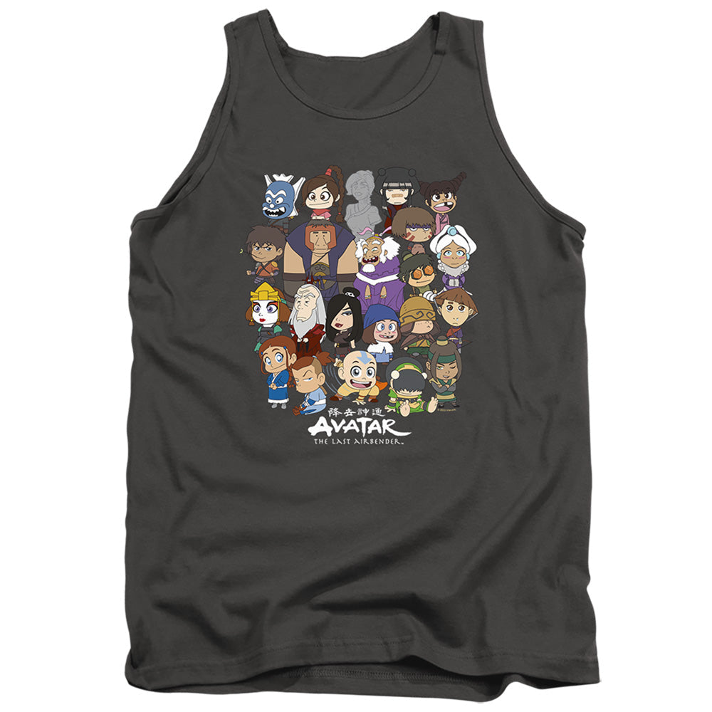Avatar The Last Airbender Chibi Group Mens Tank Top Shirt Charcoal