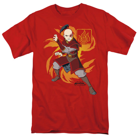 Avatar The Last Airbender Zuko Flame Burst Mens T Shirt Red