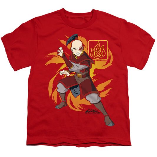 Avatar The Last Airbender Zuko Flame Burst Kids Youth T Shirt Red Officially Licensed