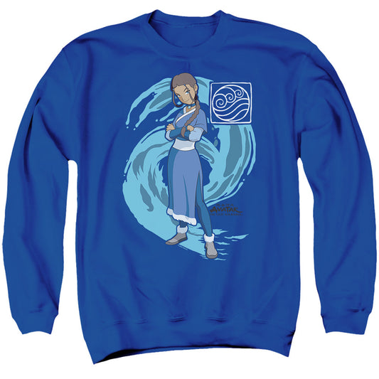 Avatar The Last Airbender Katara Water Wave Mens Crewneck Sweatshirt Royal Blue Officially Licensed
