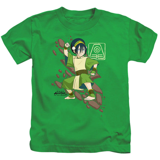 Avatar The Last Airbender Toph Rock Slide Juvenile Kids Youth T Shirt Kelly Green Officially Licensed