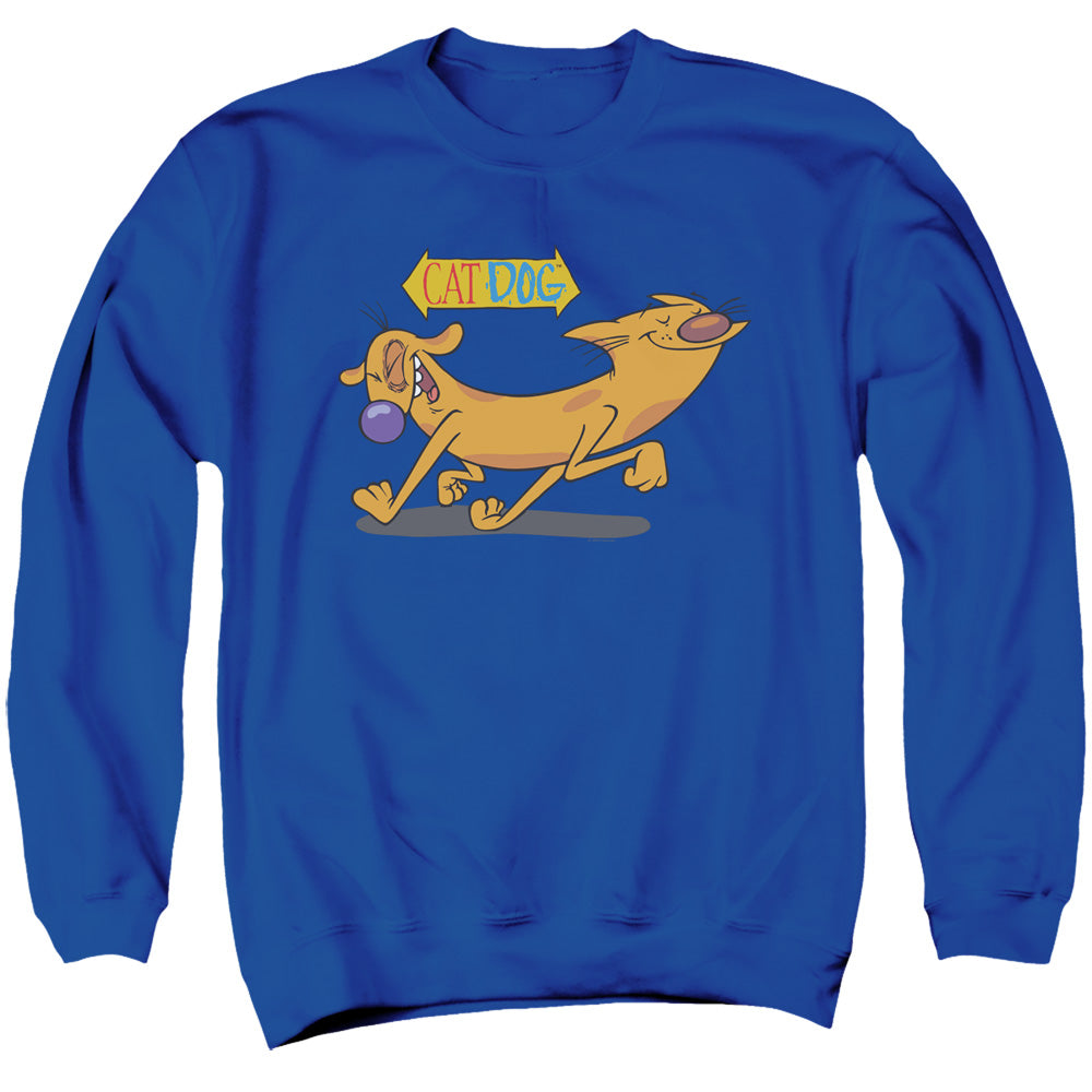 Catdog Happy Paws Mens Crewneck Sweatshirt Royal Officially Licensed