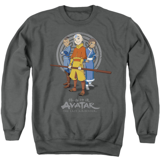 Avatar The Last Airbender Team Avatar Mens Crewneck Sweatshirt Charcoal