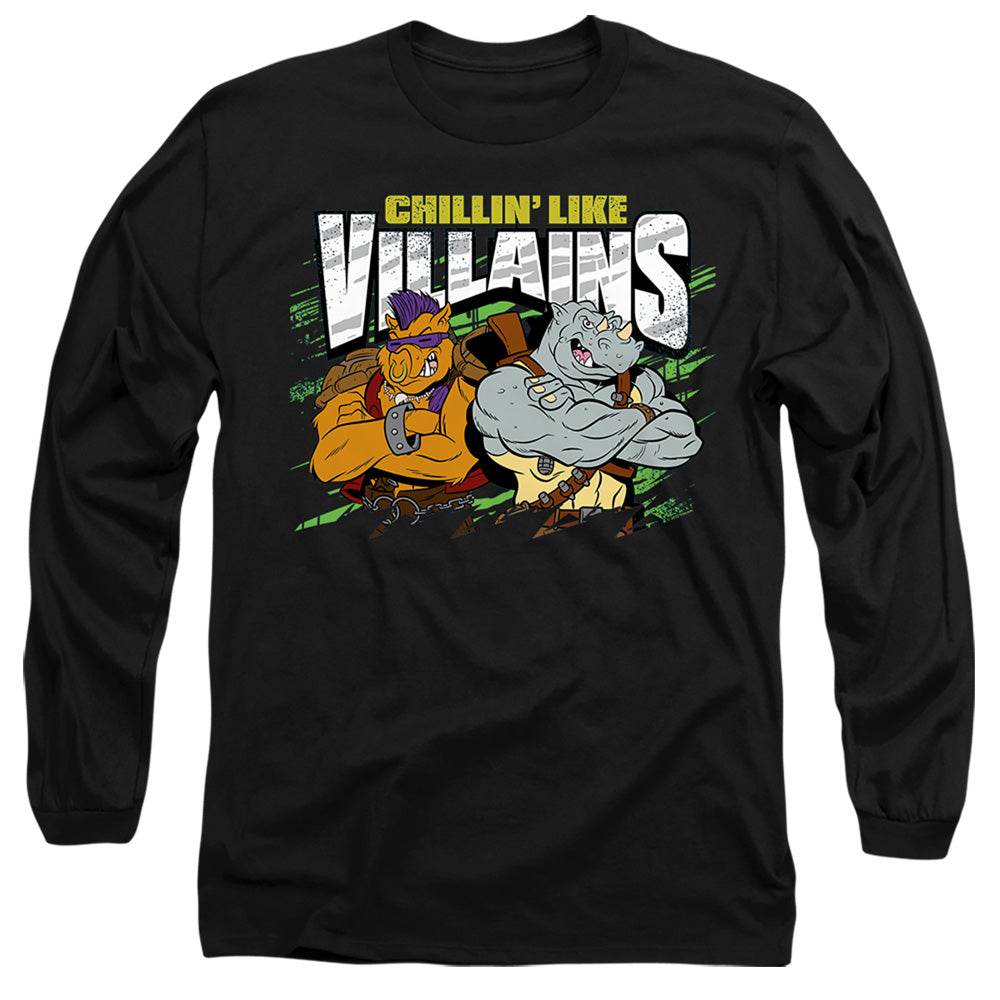 Tmnt Chillin’ Like Villains Mens Long Sleeve Shirt Black Officially Licensed