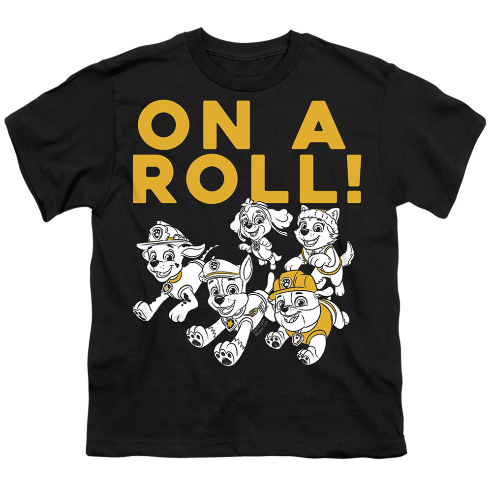 Paw Patrol On A Roll! Kids Youth T Shirt Black Officially Licensed