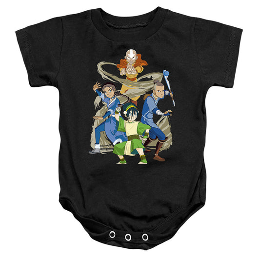 Avatar The Last Airbender Team Avatar Elements Infant Baby Snapsuit Black Officially Licensed