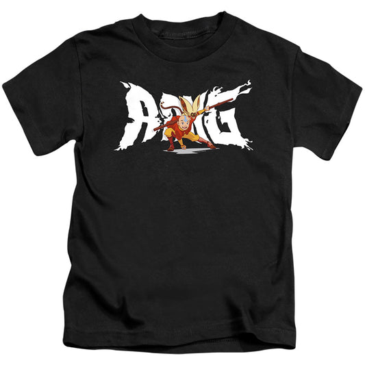 Avatar The Last Airbender Aang And Momo Juvenile Kids Youth T Shirt Black Officially Licensed