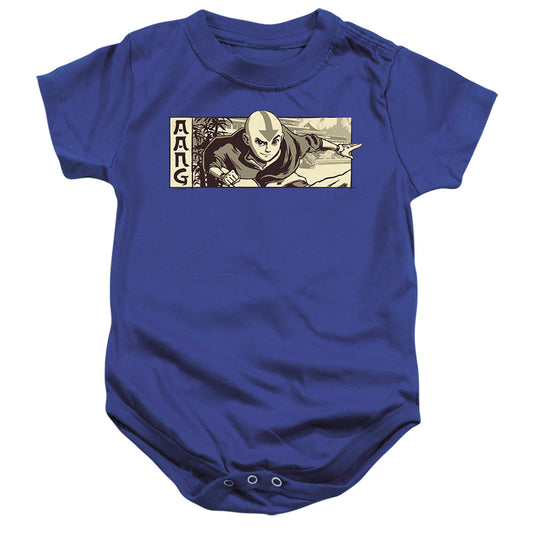 Avatar The Last Airbender Illustrated Aang Infant Baby Snapsuit Royal Blue Officially Licensed