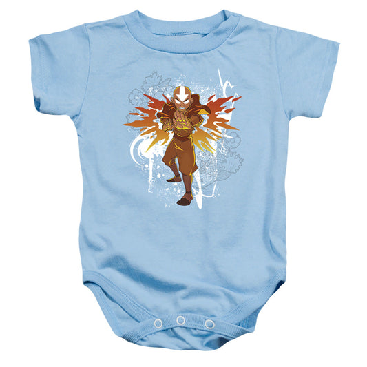 Avatar The Last Airbender Flower And Fish Aang Infant Baby Snapsuit Light Blue Officially Licensed