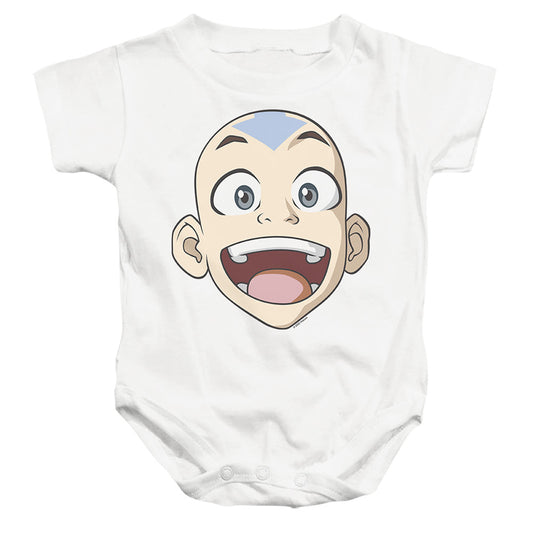 Avatar The Last Airbender Big Aang Face Infant Baby Snapsuit White Officially Licensed