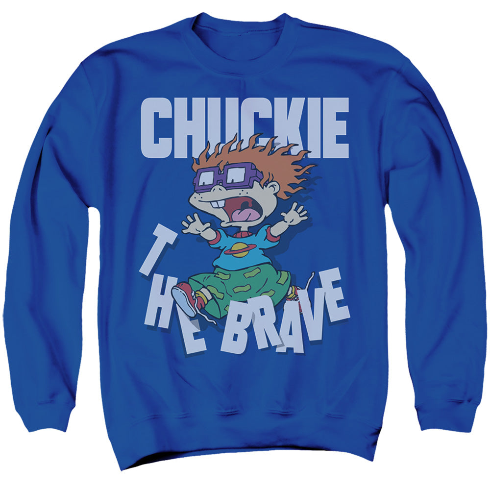 Rugrats Chuckie The Brave Mens Crewneck Sweatshirt Royal Blue Officially Licensed