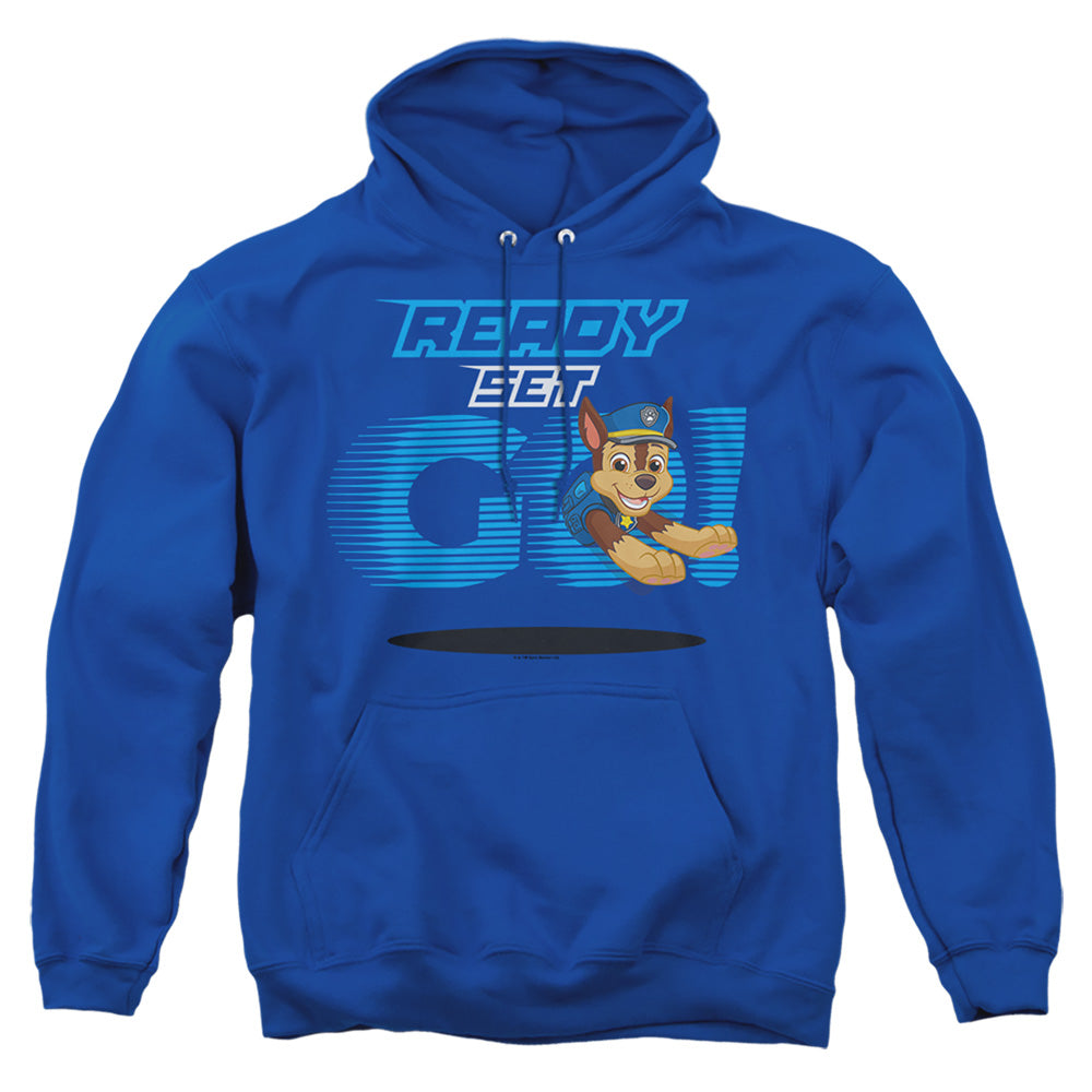 Paw Patrol Ready Set Go! Chase Mens Hoodie Royal Blue Officially Licensed