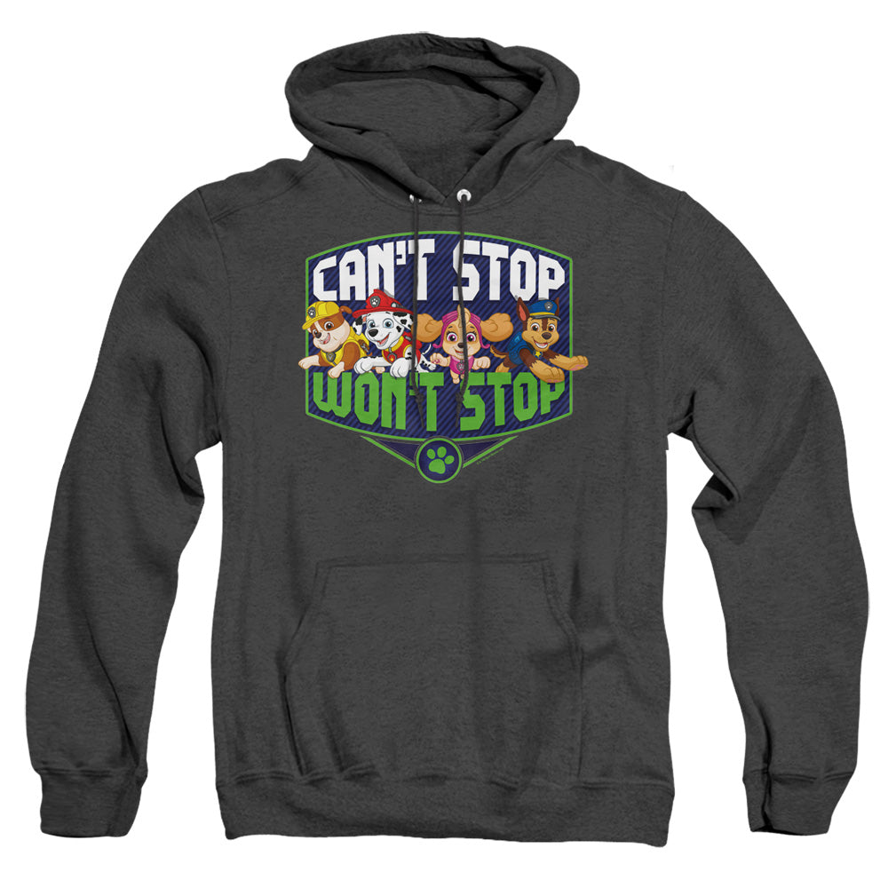 Paw Patrol Can'T Stop Won'T Stop Mens Heather Hoodie Black Officially Licensed