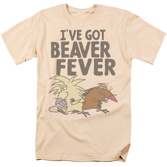 Angry Beavers Beaver Fever Mens T Shirt Sand Officially Licensed