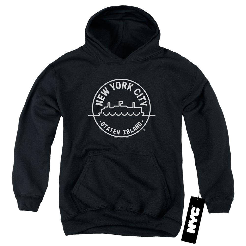 New York City See Nyc Staten Island Kids Youth Hoodie Black