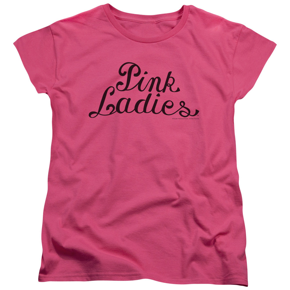 Grease Pink Ladies Logo Womens T Shirt Hot Pink Officially Licensed