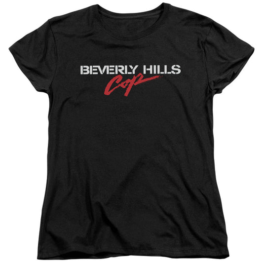 Beverly Hills Cop Logo Womens T Shirt Black Officially Licensed