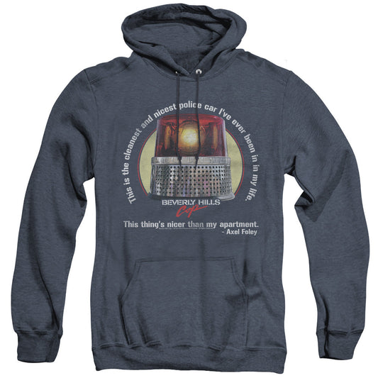 Beverly Hills Cop Nicest Police Car Mens Heather Hoodie Navy Officially Licensed