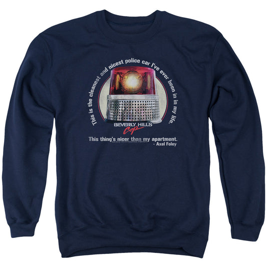 Beverly Hills Cop Nicest Police Car Mens Crewneck Sweatshirt Navy Officially Licensed