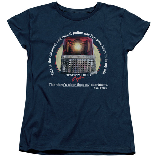 Beverly Hills Cop Incest Police Car Womens T Shirt Navy Blue Officially Licensed